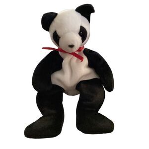 1998 Fortune The Panda Bear Ty Beanie Baby Plush Collectible